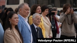 Национальный лидер крымскотатарского народа Мустафа Джемилев (в центре)